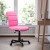 Flash Furniture GO-1691-1-PINK-GG Mid-Back Pink Quilted Vinyl Swivel Task Office Chair addl-1