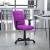 Flash Furniture GO-1691-1-PUR-A-GG Mid-Back Purple Quilted Vinyl Swivel Task Office Chair with Arms addl-1