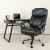 Flash Furniture GO-2092M-1-BK-GG Big & Tall 500 lb. Black LeatherSoft Extra Wide Executive Swivel Ergonomic Office Chair addl-1