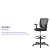 Flash Furniture GO-2100-A-GG Ergonomic Mid-Back Mesh Drafting Chair with Black Fabric Seat, Adjustable Foot Ring and Arms addl-3