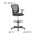 Flash Furniture GO-2100-A-GG Ergonomic Mid-Back Mesh Drafting Chair with Black Fabric Seat, Adjustable Foot Ring and Arms addl-5