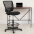 Flash Furniture GO-2100-GG Ergonomic Mid-Back Mesh Drafting Chair with Black Fabric Seat and Adjustable Foot Ring addl-1