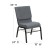 Flash Furniture XU-CH-60096-BEIJING-GY-BAS-GG Hercules Series 18.5" Gray Fabric Church Chair with Book Basket and Gold Vein Frame addl-1