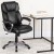 Flash Furniture GO-2236M-BK-GG Mid-Back Black LeatherSoft Executive Swivel Office Chair with Padded Arms addl-1