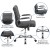 Flash Furniture GO-2240-BK-GG Mid-Back Black Vinyl Executive Swivel Office Chair with Chrome Base and Arms addl-4