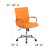 Flash Furniture GO-2240-ORG-GG Mid-Back Orange Vinyl Executive Swivel Office Chair with Chrome Base and Arms addl-6