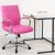 Flash Furniture GO-2240-PK-GG Mid-Back Pink Vinyl Executive Swivel Office Chair with Chrome Base and Arms addl-1