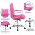 Flash Furniture GO-2240-PK-GG Mid-Back Pink Vinyl Executive Swivel Office Chair with Chrome Base and Arms addl-5