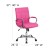 Flash Furniture GO-2240-PK-GG Mid-Back Pink Vinyl Executive Swivel Office Chair with Chrome Base and Arms addl-6