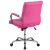 Flash Furniture GO-2240-PK-GG Mid-Back Pink Vinyl Executive Swivel Office Chair with Chrome Base and Arms addl-7