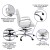Flash Furniture GO-2286B-WH-GG Mid-Back White LeatherSoft Drafting Chair with Adjustable Foot Ring and Chrome Base addl-3