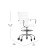 Flash Furniture GO-2286B-WH-RLB-GG Mid-Back White LeatherSoft Drafting Chair with Adjustable Foot Ring, Chrome Base, and Transparent Roller Wheels addl-4