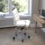 Flash Furniture GO-2286B-WH-RLB-GG Mid-Back White LeatherSoft Drafting Chair with Adjustable Foot Ring, Chrome Base, and Transparent Roller Wheels addl-5