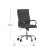 Flash Furniture GO-2286H-BK-RLB-GG High Back Black LeatherSoft Executive Swivel Office Chair with Chrome Frame, Arms, and Transparent Roller Wheels addl-4