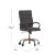 Flash Furniture GO-2286H-BK-RSGLD-RLB-GG High Back Black LeatherSoft Executive Swivel Office Chair with Rose Gold Frame, Arms, and Transparent Roller Wheels addl-4