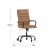 Flash Furniture GO-2286H-BR-BK-RLB-GG High Back Brown LeatherSoft Executive Swivel Office Chair with Black Frame, Arms, and Transparent Roller Wheels addl-4