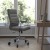Flash Furniture GO-2286H-GR-RLB-GG High Back Gray LeatherSoft Executive Swivel Office Chair with Chrome Frame, Arms, and Transparent Roller Wheels addl-1