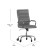 Flash Furniture GO-2286H-GR-RLB-GG High Back Gray LeatherSoft Executive Swivel Office Chair with Chrome Frame, Arms, and Transparent Roller Wheels addl-4