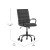 Flash Furniture GO-2286M-BK-BK-RLB-GG Mid-Back Black LeatherSoft Executive Swivel Office Chair with Black Frame, Arms, and Transparent Roller Wheels addl-4