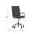 Flash Furniture GO-2286M-BK-GLD-RLB-GG Mid-Back Black LeatherSoft Executive Swivel Office Chair with Gold Frame, Arms, and Transparent Roller Wheels addl-4