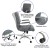 Flash Furniture GO-2286M-GR-GG Mid-Back Gray LeatherSoft Executive Swivel Office Chair with Chrome Frame and Arms addl-5