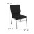 Flash Furniture XU-CH-60096-BK-SV-BAS-GG Hercules Series 18.5" Black Fabric Church Chair with Book Basket and Silver Vein Frame addl-1