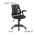 Flash Furniture GO-WY-82-GG Mid-Back Designer Black Mesh Swivel Task Office Chair with Open Arms addl-5