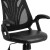 Flash Furniture GO-WY-82-LEA-GG Mid-Back Designer Black Mesh Swivel LeatherSoft Task Office Chair with Open Arms addl-7