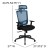 Flash Furniture H-2809-1KY-BL-GG Blue/Black Ergonomic Mesh Office Chair with Adjustable Arms addl-4