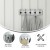 Flash Furniture HFKHD-GDI-CRE8-332315-GG Wall Mounted 24" Whitewashed Solid Pine Wood Storage Rack with 5 Hooks addl-3
