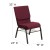 Flash Furniture XU-CH-60096-BYXY56-BAS-GG Hercules Series 18.5" Burgundy Patterned Fabric Church Chair with Book Basket and Gold Vein Frame addl-1