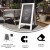 Flash Furniture HGWA-GD1I-CRE8-842315-GG Canterbury 40" x 20" Whitewashed Wooden Indoor/Outdoor A-Frame Magnetic Chalkboard Sign Set addl-3