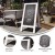Flash Furniture HGWA-GDIS-CRE8-342315-GG Canterbury 40" x 20" Whitewashed Wooden A-Frame Magnetic Indoor/Outdoor Freestanding Double Sided Chalkboard Sign addl-3