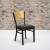 Flash Furniture XU-DG-6F2B-CIR-BLKV-GG Circle Back Black Metal Restaurant Chair - Natural Wood Back, Black Vinyl Seat addl-1