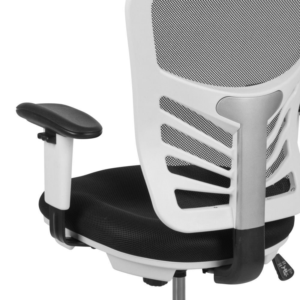 Flash Furniture HL-0001-1CWHITE-GG Mid-Back Black Mesh Ergonomic ...