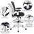 Flash Furniture HL-0001-1CWHITE-GG Mid-Back Black Mesh Ergonomic Drafting Chair with White Frame addl-4