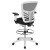 Flash Furniture HL-0001-1CWHITE-GG Mid-Back Black Mesh Ergonomic Drafting Chair with White Frame addl-6