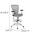 Flash Furniture HL-0001-1CWHITE-LTGY-GG Mid-Back Light Gray Mesh Ergonomic Drafting Chair with White Frame addl-5