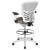 Flash Furniture HL-0001-1CWHITE-LTGY-GG Mid-Back Light Gray Mesh Ergonomic Drafting Chair with White Frame addl-6