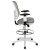 Flash Furniture HL-0001-1CWHITE-LTGY-GG Mid-Back Light Gray Mesh Ergonomic Drafting Chair with White Frame addl-8