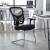 Flash Furniture HL-0001B-BK-GG Black Mesh Side Reception Chair with Chrome Sled Base addl-1