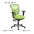 Flash Furniture HL-0001-GN-GG Mid-Back Green Mesh Multifunction Executive Swivel Ergonomic Office Chair addl-6