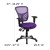Flash Furniture HL-0001-PUR-GG Mid-Back Purple Mesh Multifunction Executive Swivel Ergonomic Office Chair addl-6