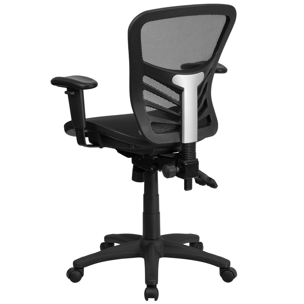 Flash Furniture HL-0001T-GG Mid-Back Transparent Black Mesh ...