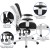 Flash Furniture HL-0001-WH-BK-GG Mid-Back Black Mesh Multifunction Executive Swivel Ergonomic Office Chair with White Frame addl-5