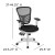 Flash Furniture HL-0001-WH-BK-GG Mid-Back Black Mesh Multifunction Executive Swivel Ergonomic Office Chair with White Frame addl-6