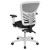 Flash Furniture HL-0001-WH-BK-GG Mid-Back Black Mesh Multifunction Executive Swivel Ergonomic Office Chair with White Frame addl-7