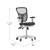 Flash Furniture HL-0001-WH-BK-RLB-GG Mid-Back Black Mesh Multifunction Executive Ergonomic Office Chair, Transparent Roller Wheels, and White Frame addl-4