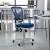 Flash Furniture HL-0001-WH-BLUE-GG Mid-Back Blue Mesh Multifunction Executive Swivel Ergonomic Office Chair with White Frame addl-1