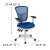 Flash Furniture HL-0001-WH-BLUE-GG Mid-Back Blue Mesh Multifunction Executive Swivel Ergonomic Office Chair with White Frame addl-6